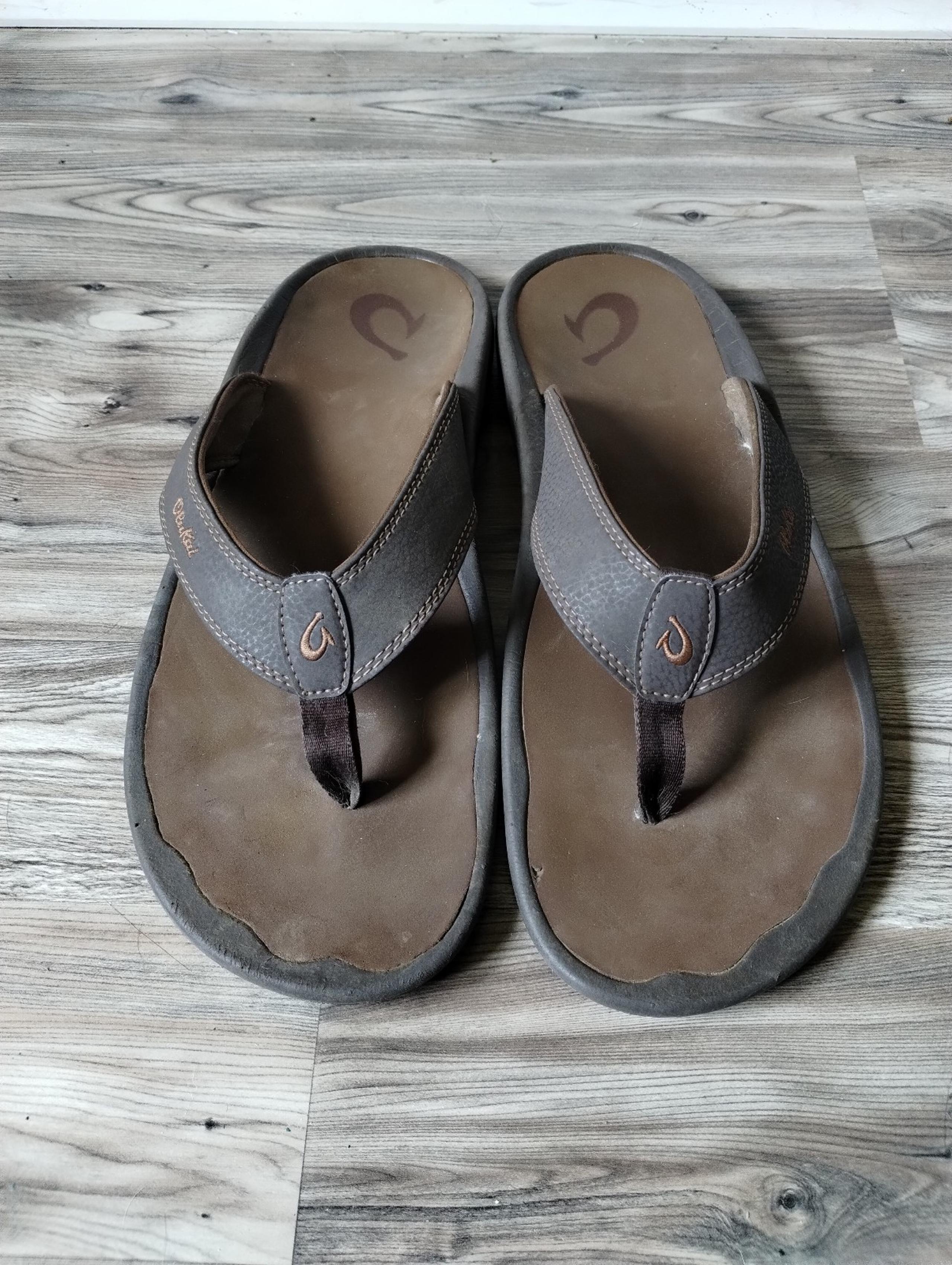Olukai Ohana Men's Sandals Flip Flop Thong Dark Java Size 14