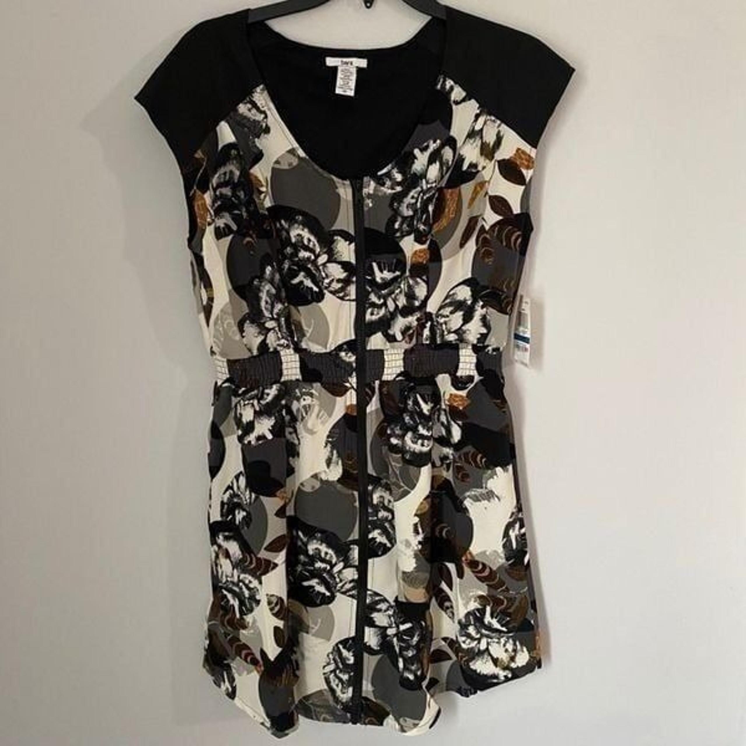 Bar III Women’s Floral Mini Sleeveless Zipper Front Dress size XL
