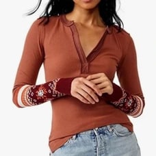 NEW! Rare Free People rust thermal sweater cuffs