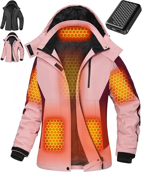 Jacket Heated Jacket For Women 12V 18400mAh Fast Charge Large Capacity