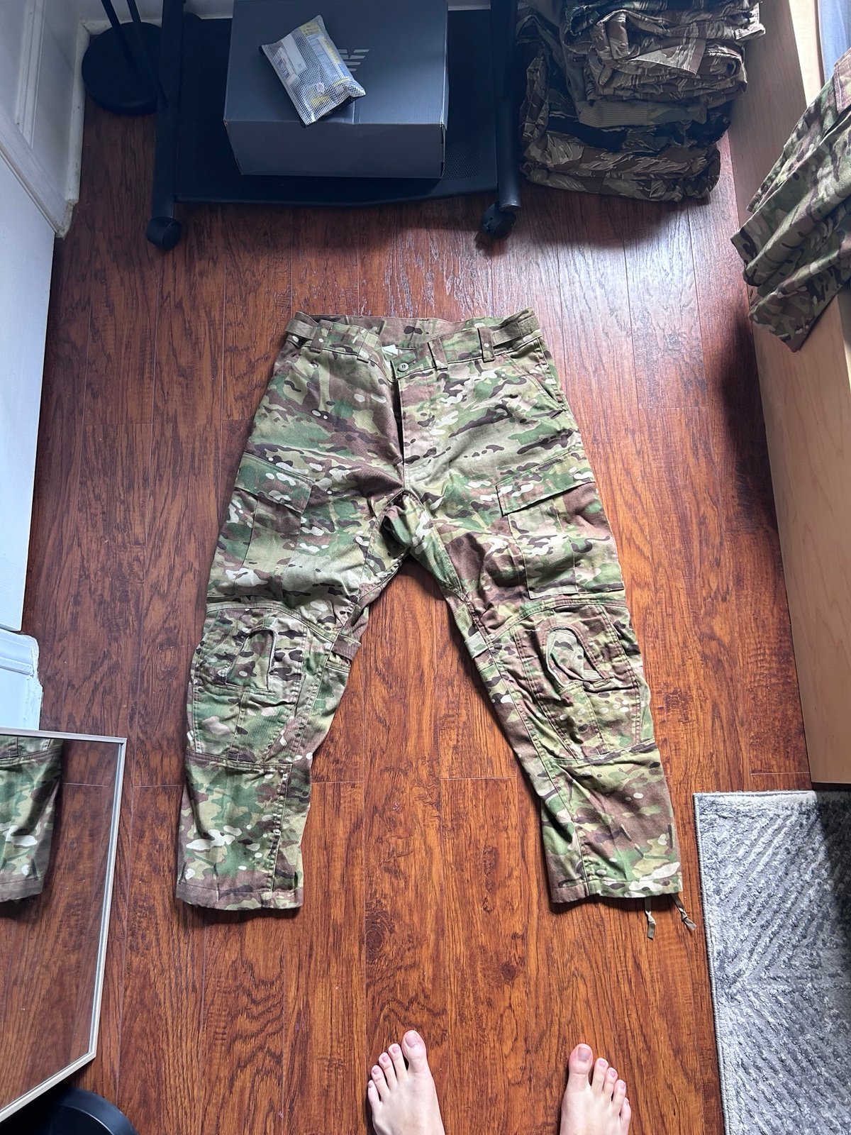 US ARMY Military Multicam ADVANCED COMBAT PANTS CRYE KNEE PAD SLOTS LRG/Short