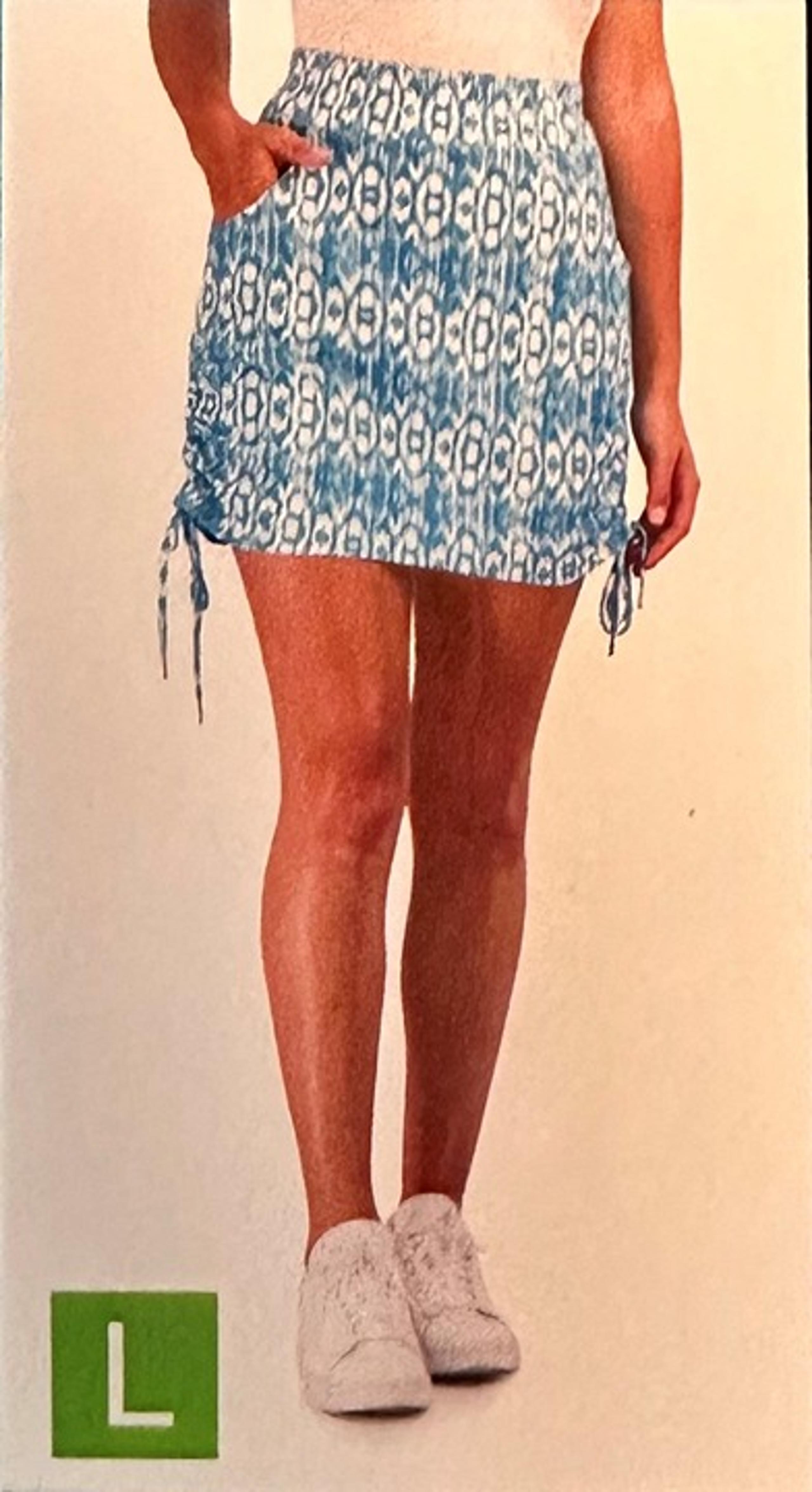 JONES NEW YORK Pull-On Teal Wide Waistband 5" Side Ruched Skort Size: L - NWT