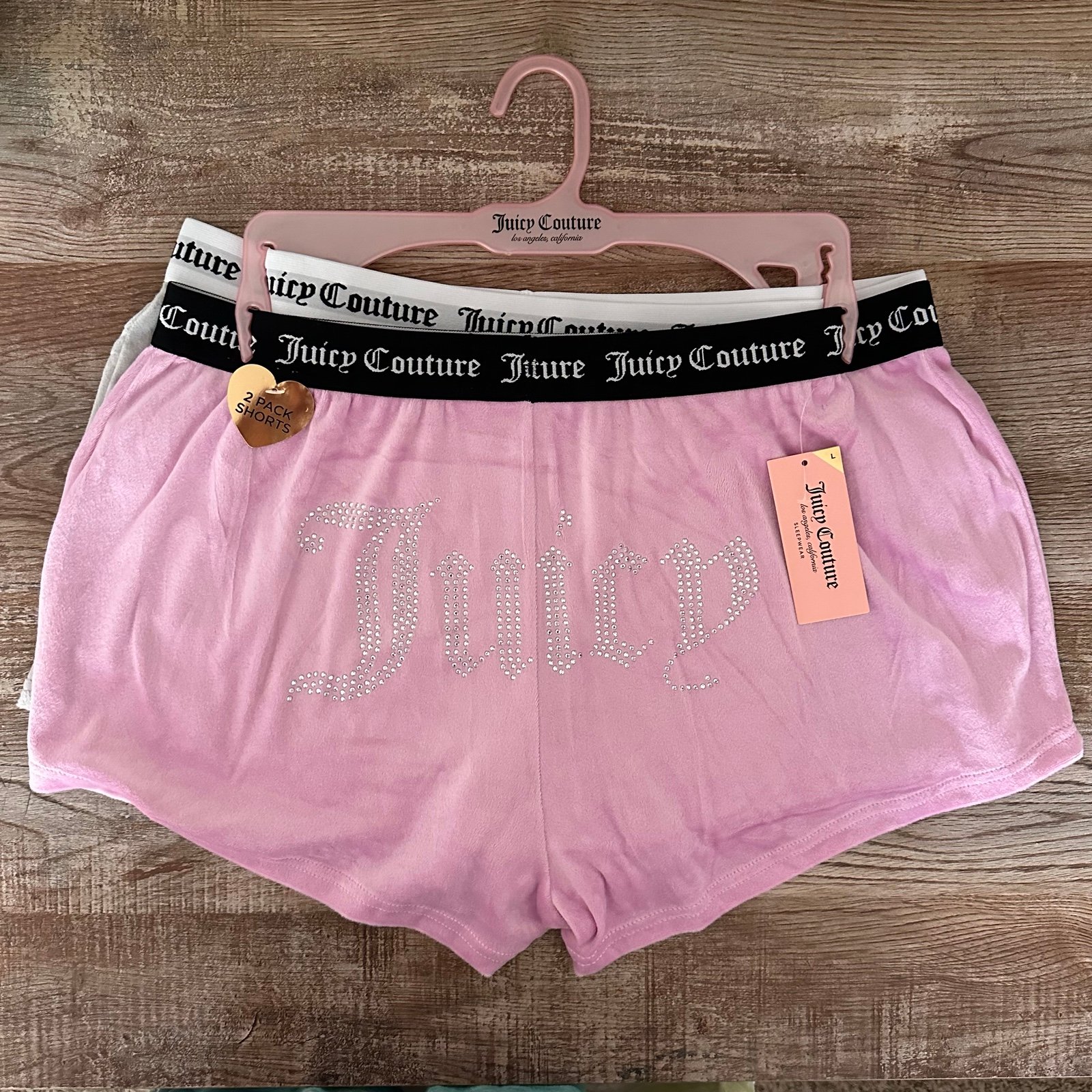 NWT Juicy Couture 2PCK Velour Sleeping Shorts