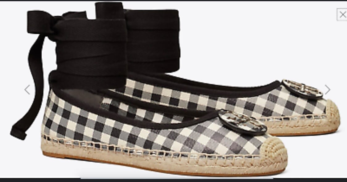 Tory Burch Minnie Printed Leather Ballet Flat Espadrille Shoes size 10 258