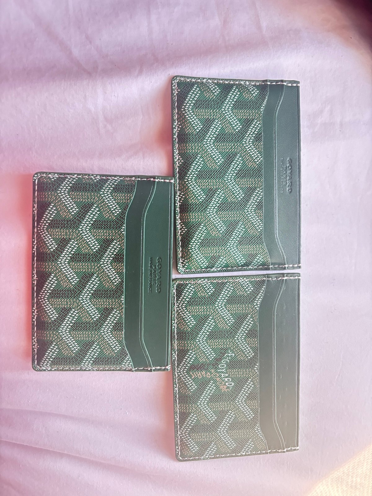 3 Green Goyard CardHolders