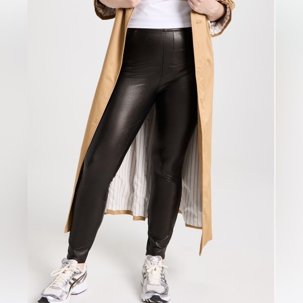 SPANX Leather Like Ankle Skinny Pants In Bronze 20282R Size 1X