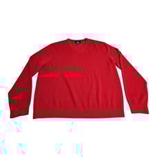 Lands End 100% Cashmere V Neck Sweater Men's Large 42-44 Red