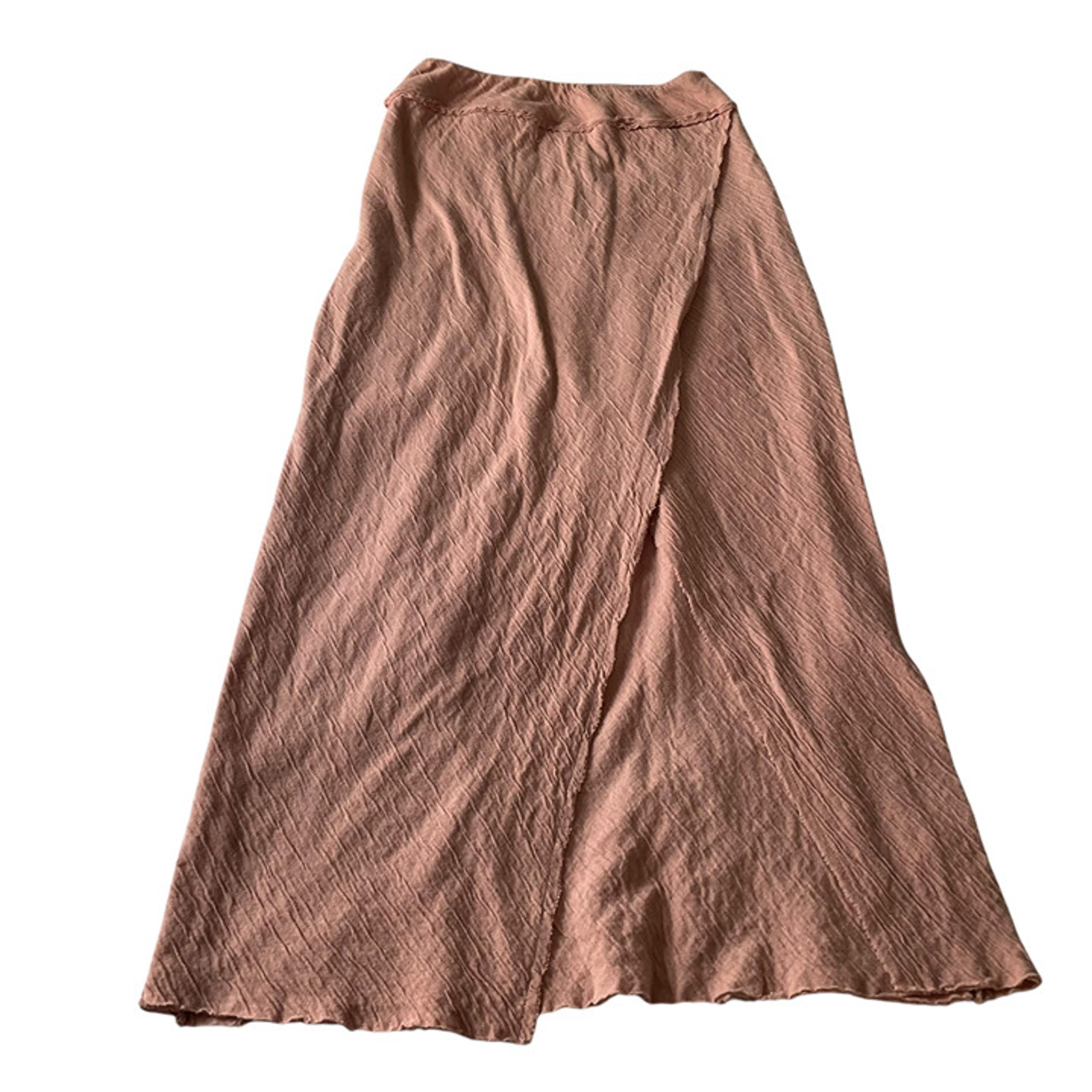 Free People Split Front Maxi Skirt XS Dusty Rose Pink Faux Wrap Cross Front Boho