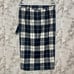 Max Mara Virgin Wool Check Belted Midi Skirt with Zip Detail in Black/White