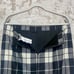 Max Mara Virgin Wool Check Belted Midi Skirt with Zip Detail in Black/White