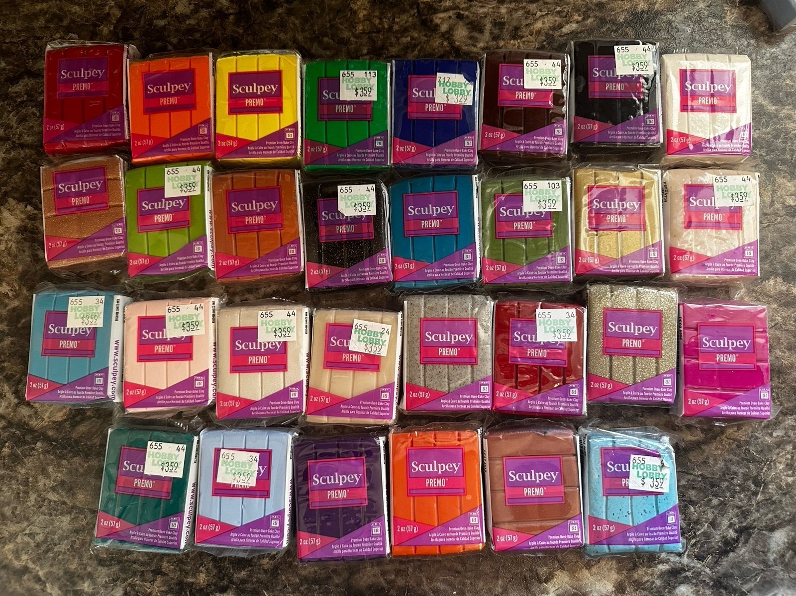 30 NEW sealed bricks sculpy premo polymer clay