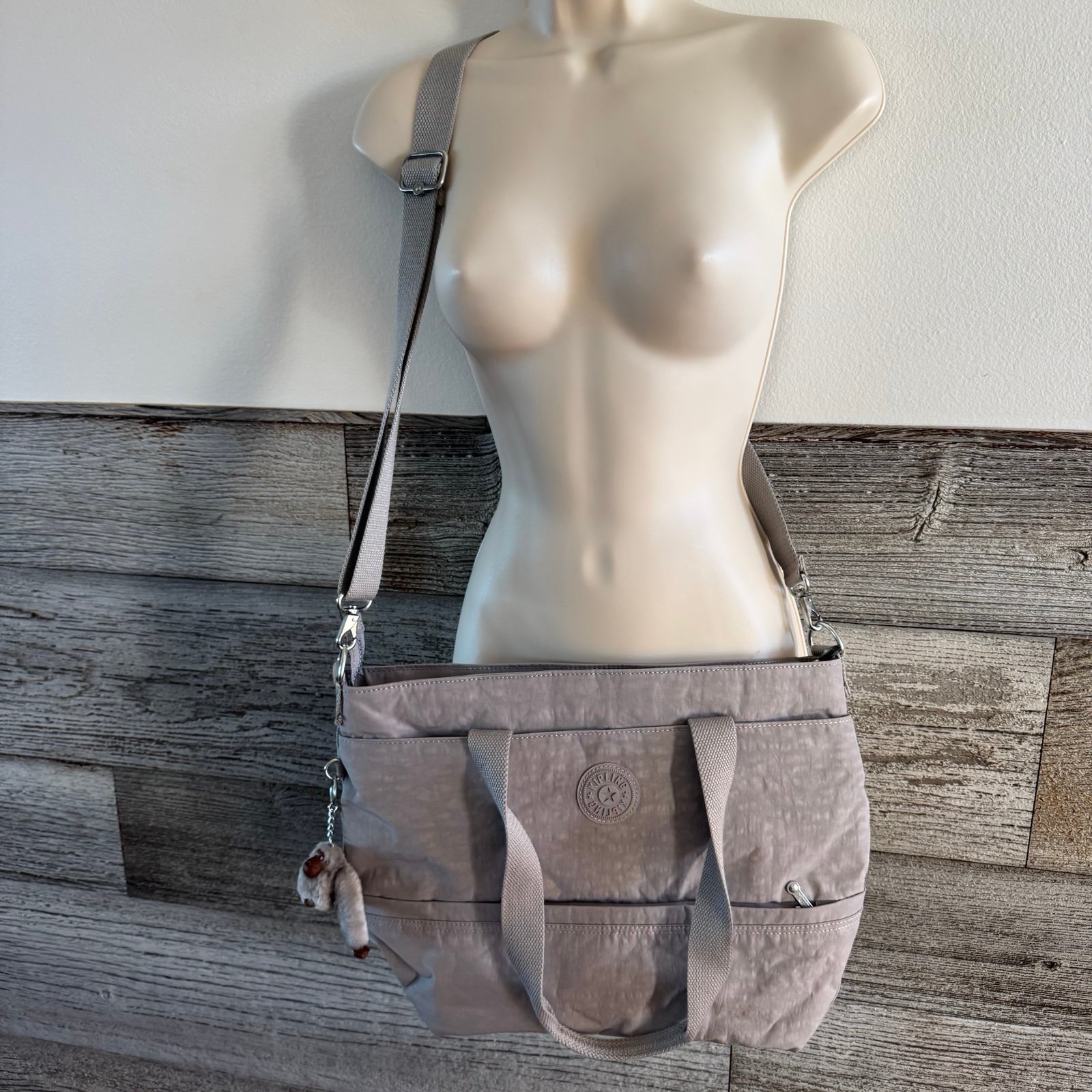 Kipling Tiffani Tote bag in slate grey purse crossbody