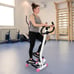 Aerobic Stepper Workout, Stair Climber Twist Fitness Machine with Handle, Pink