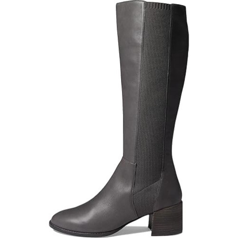 Eileen Fisher Gray Destry Leather Knee High Boots Women's 5 NEW