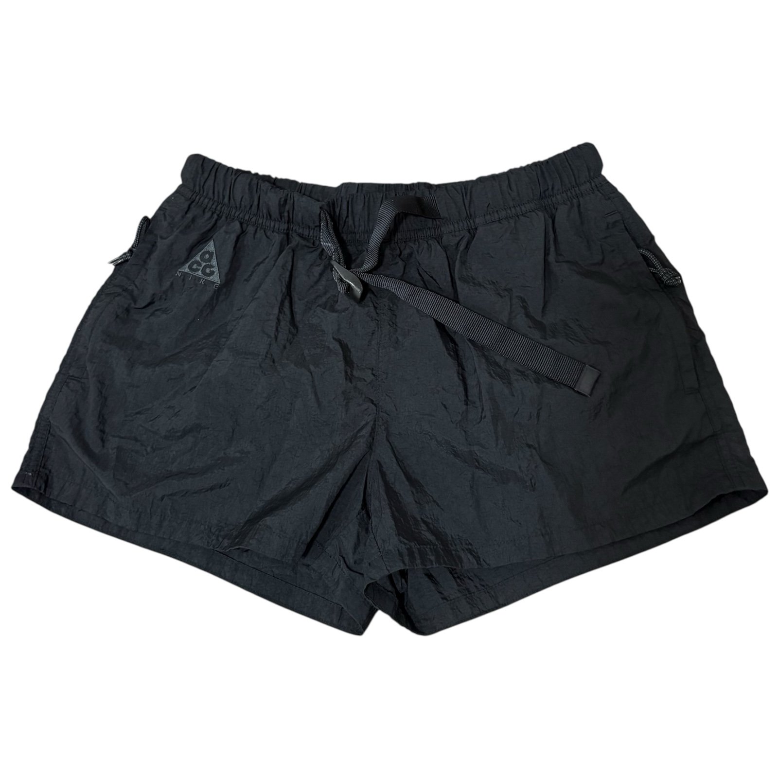 Nike ACG Shorts Woven Nylon Trail CD4138-010 Unlined Belted Hiking Size Small