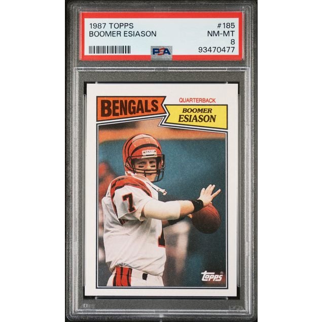 Graded 1987 Topps Boomer Esiason #185 2nd Year Card PSA 8 NM-MT
