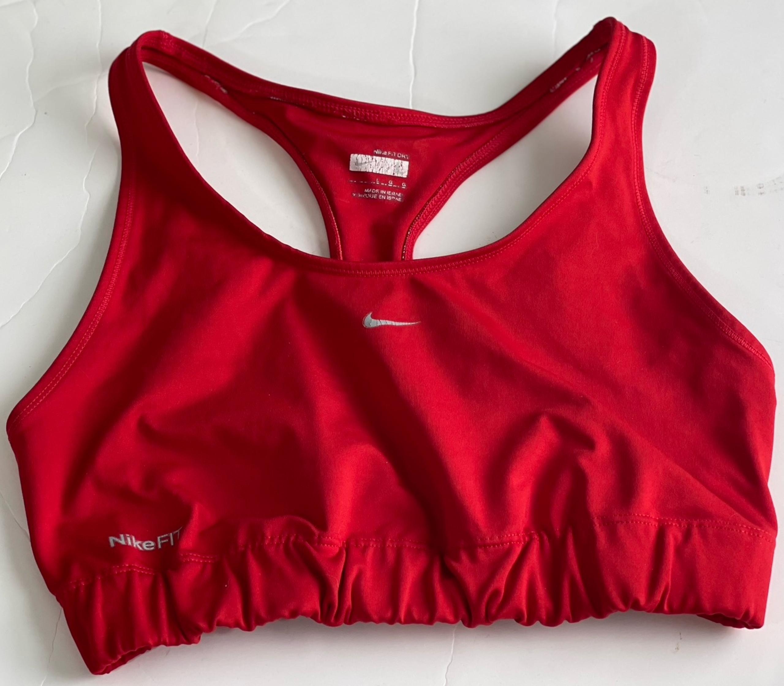 Nike Fit Dry Sports Bra Girls L Red