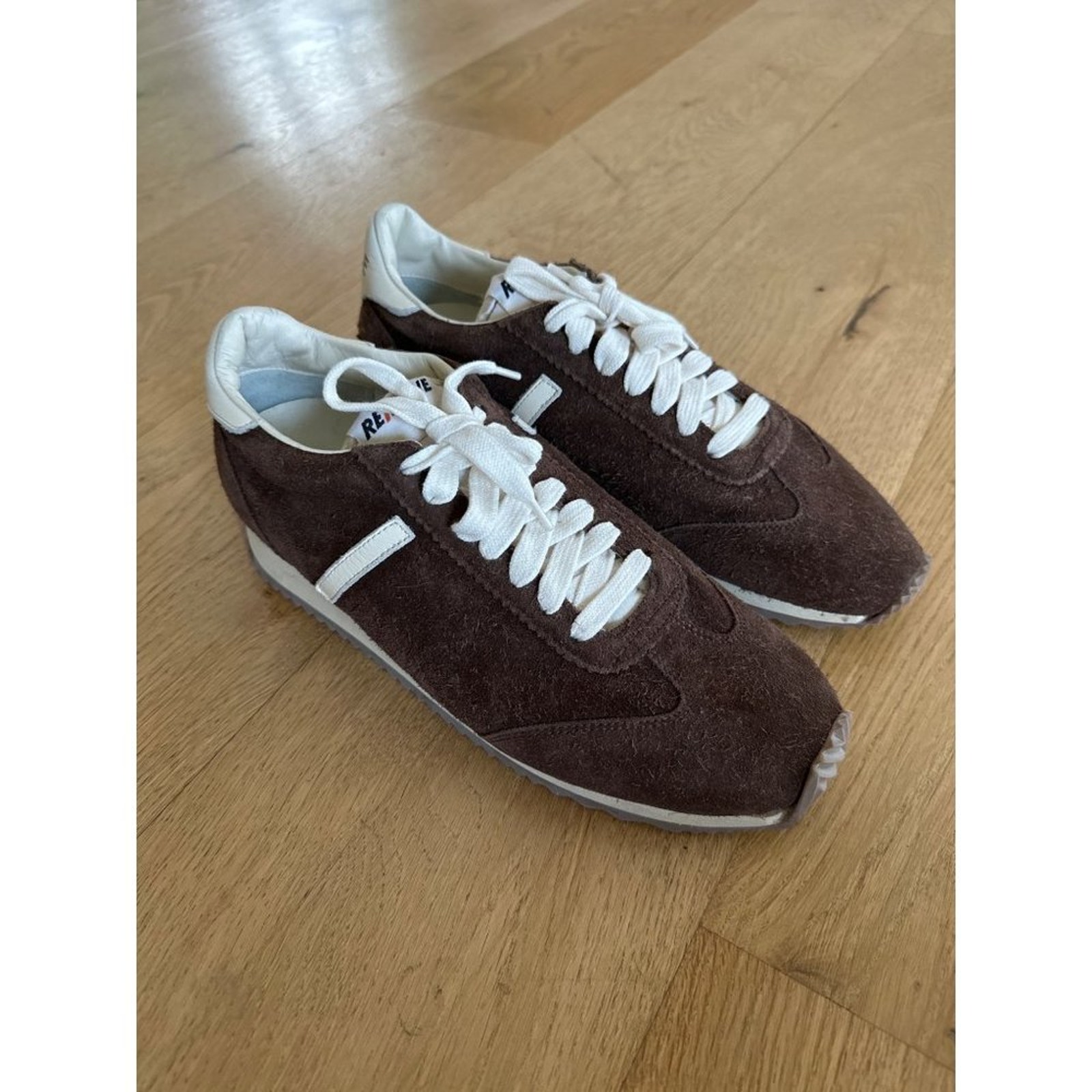ReDone 70's Runner Low Top Suede Sneakers in Brown