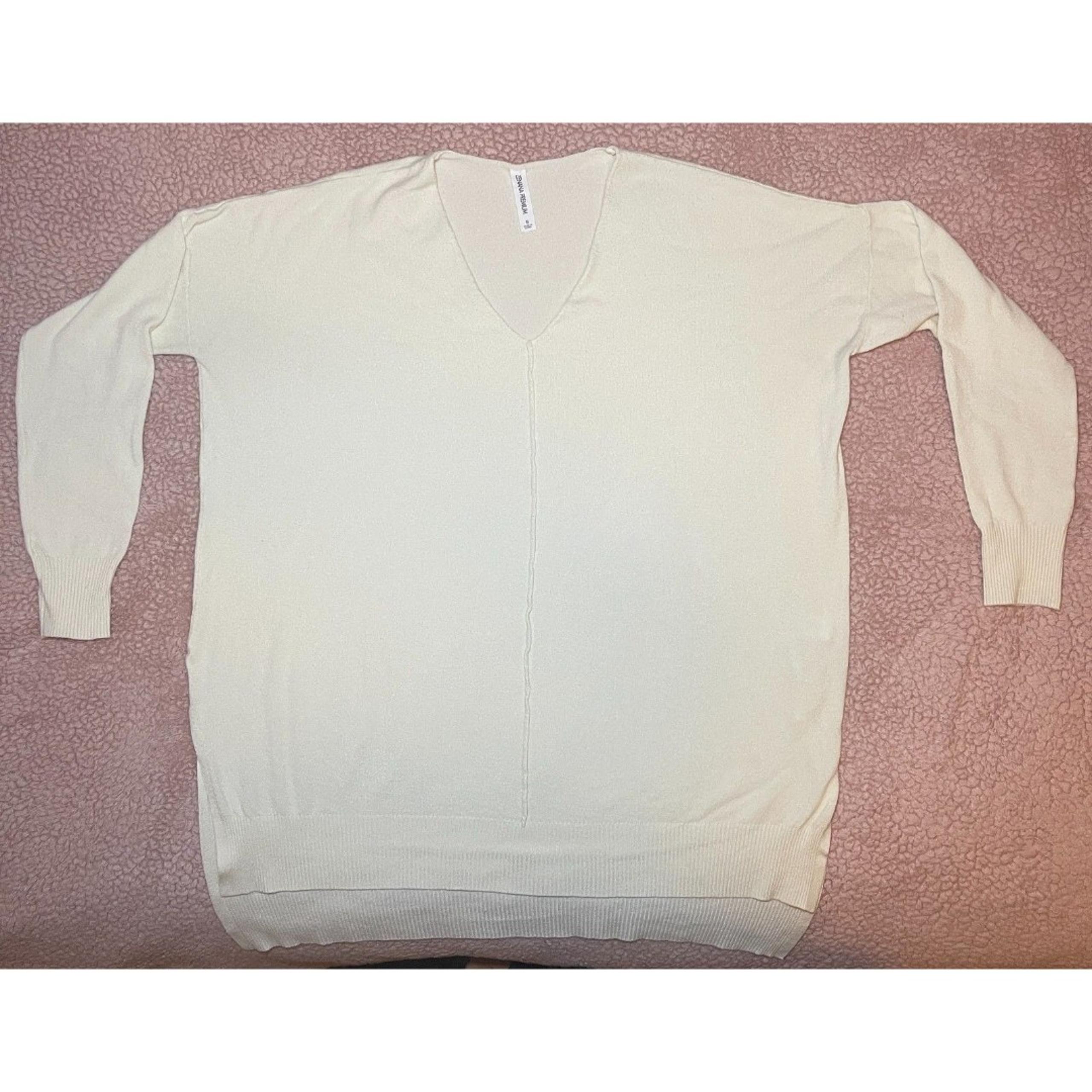 Zenana Premium Cream Long Sleeve Tunic Top - Women's Size Small Stylish and Chic