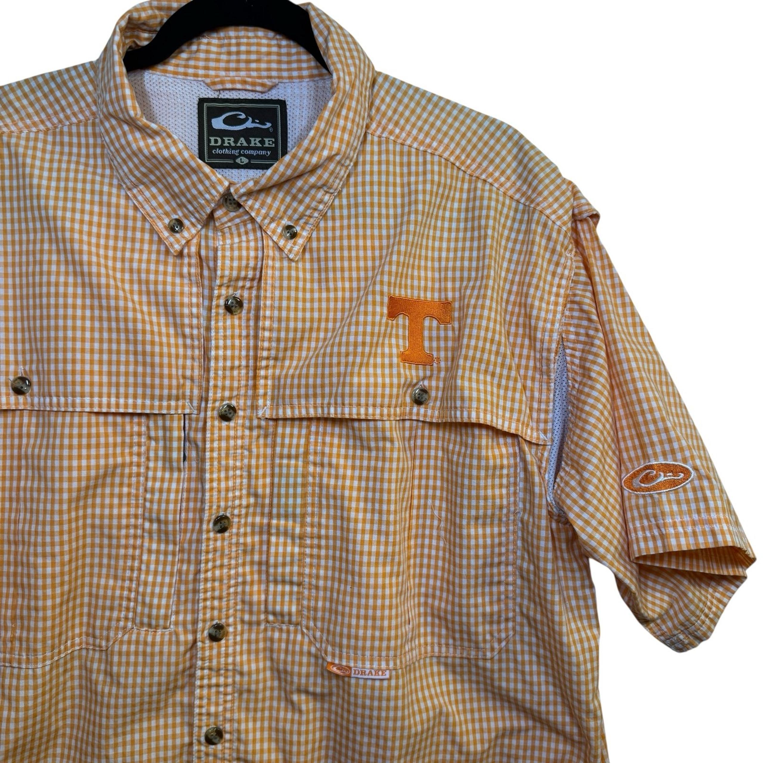 Drake Men's Large Tennessee Vols Wingshooter's Short Sleeve Button-Down Shirt