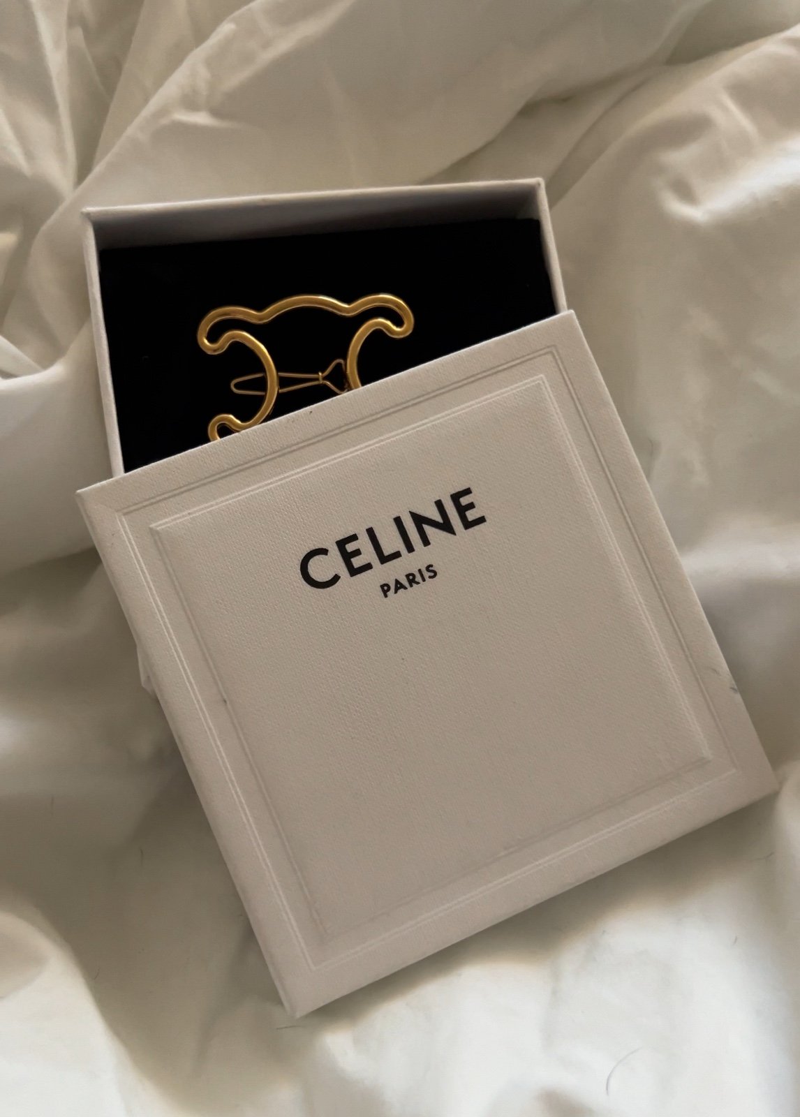 Celine Triomphe Frame Hair Clip, 1 time used
