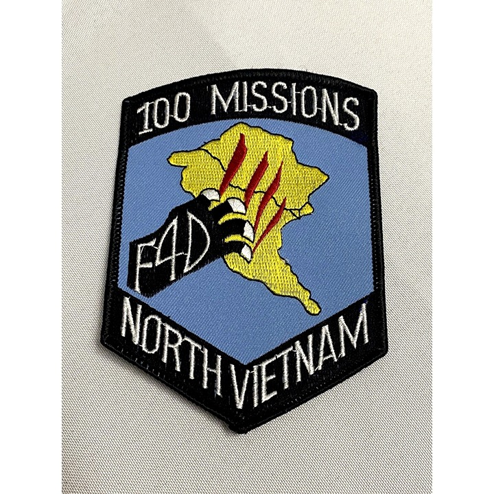 VINTAGE Air Force USAF 100 Missions F4 D North Vietnam flight patch VINTAGE Air Force USAF 100 Missions F4 D North Vietnam flight patch
