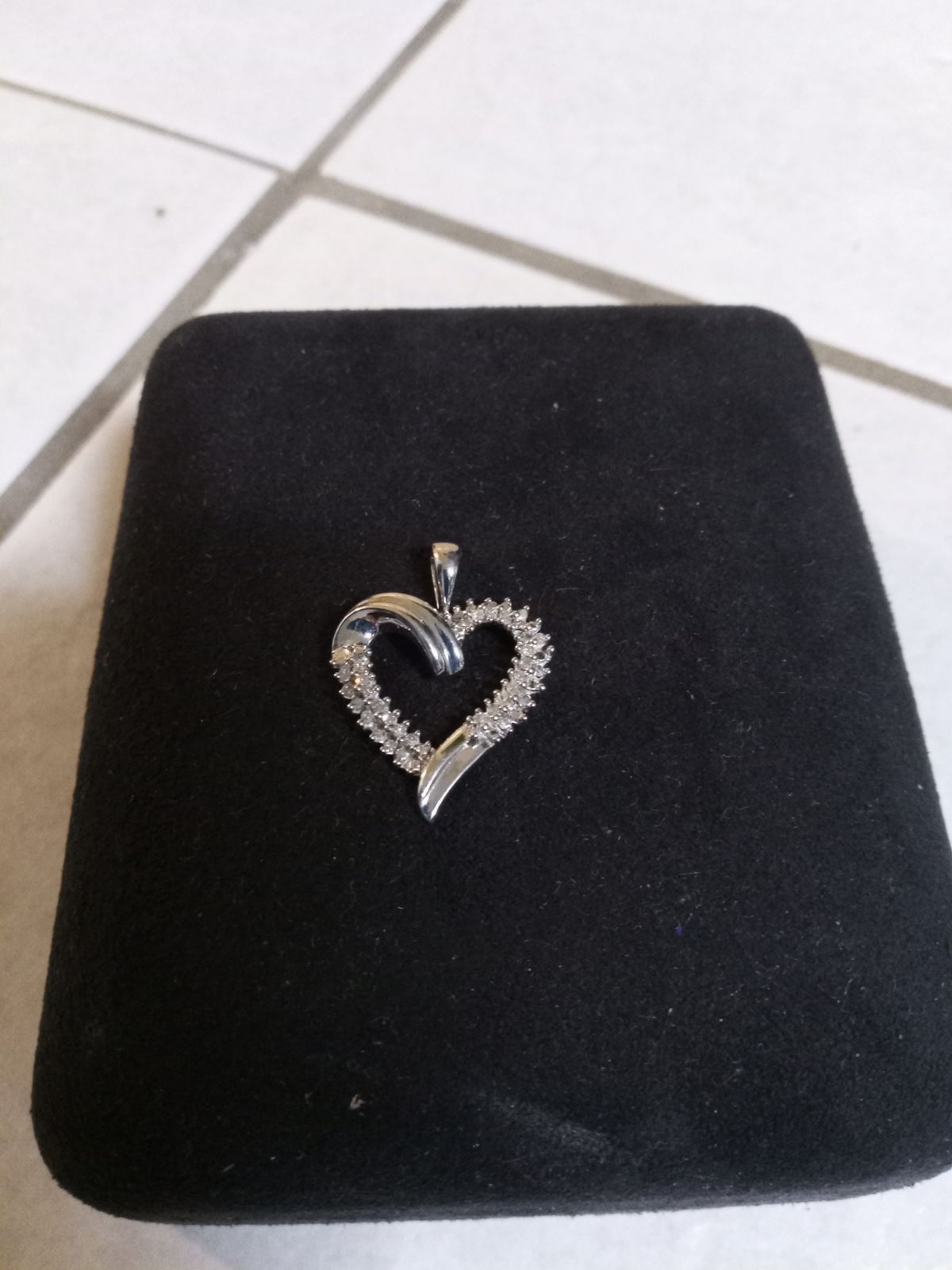 White gold with diamonds charm