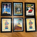 Lot of 6 Vintage Disney Postcard Framed Art 5x7