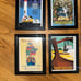Lot of 6 Vintage Disney Postcard Framed Art 5x7