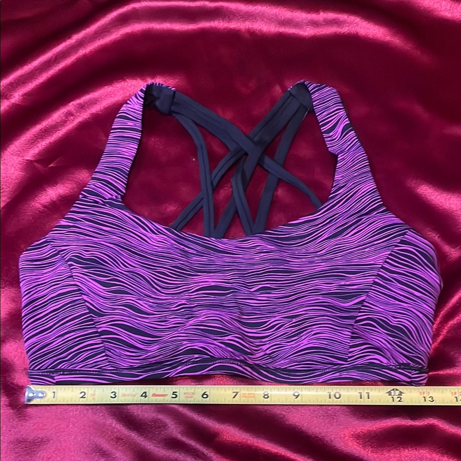 Lululemon Purple and Black Strappy Sports Bra