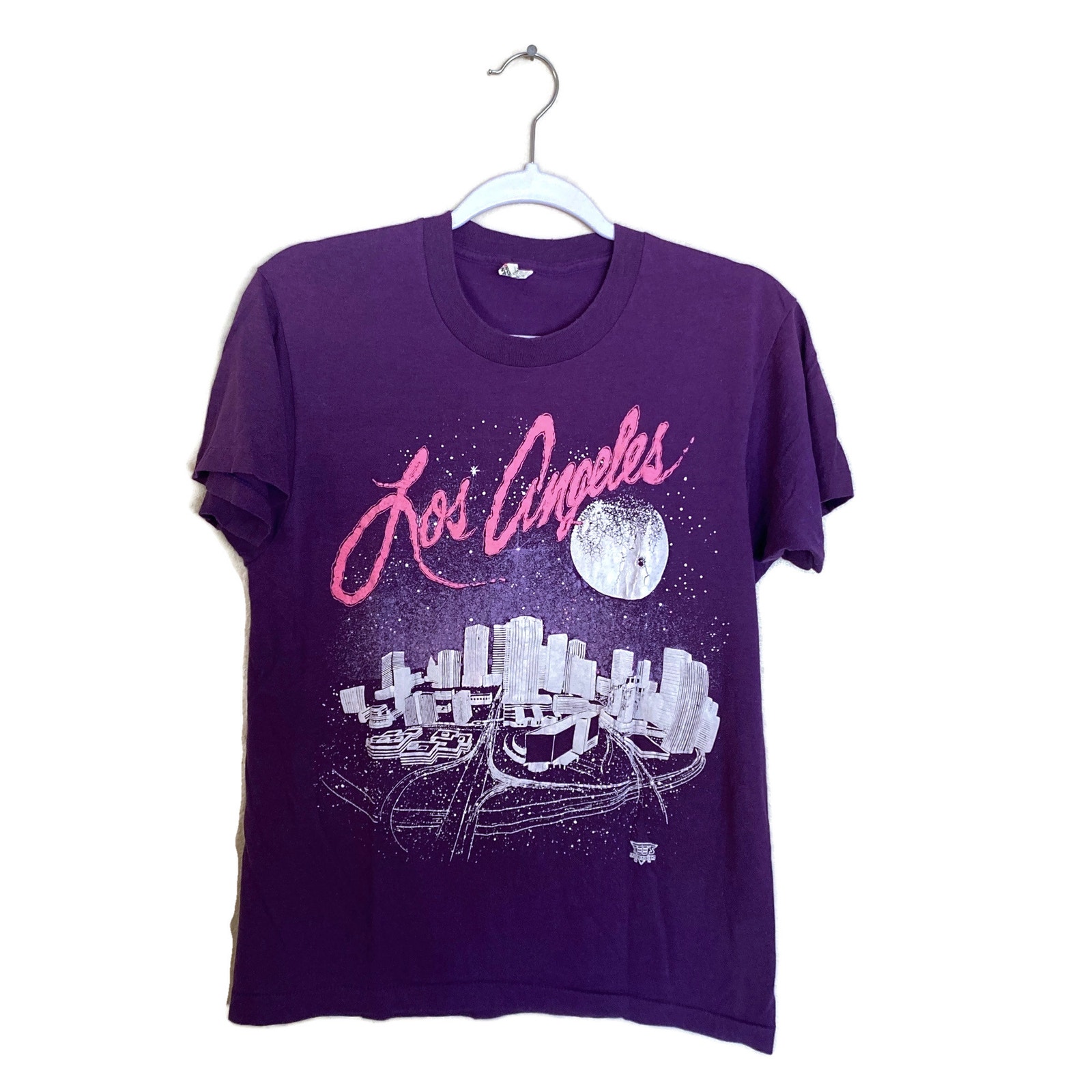 Vintage TEES Unlimited Womens Size M Los Angeles Puff PrintSingle Stitch T Shirt