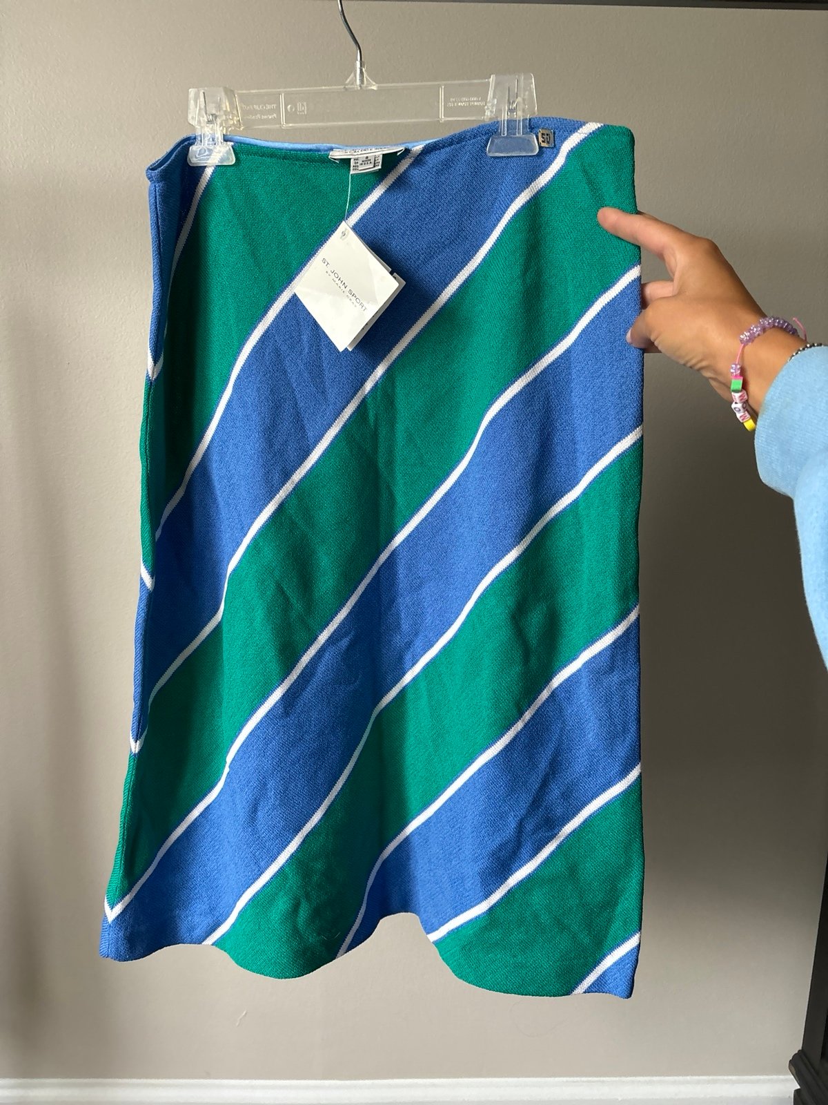 NWT St. John Santana Knit Blue Green skirt