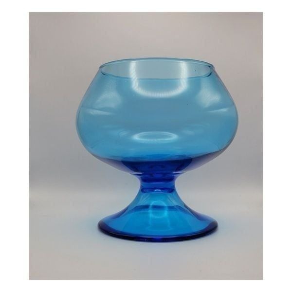 Vintage 1960's Blue Pedestal Compote Dish