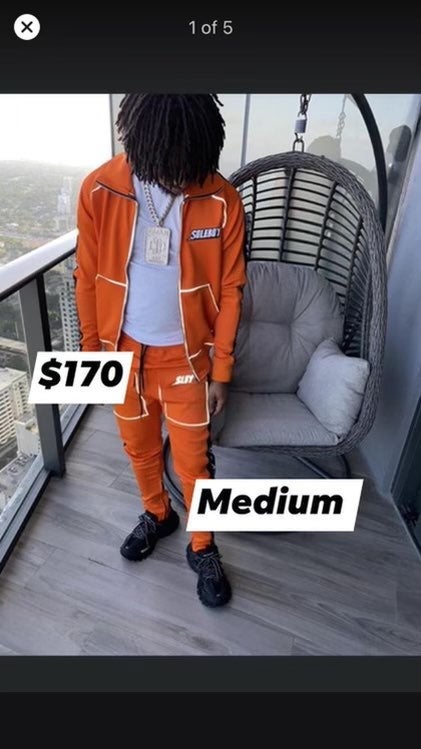 Orange And Black Reflective Tracksuit