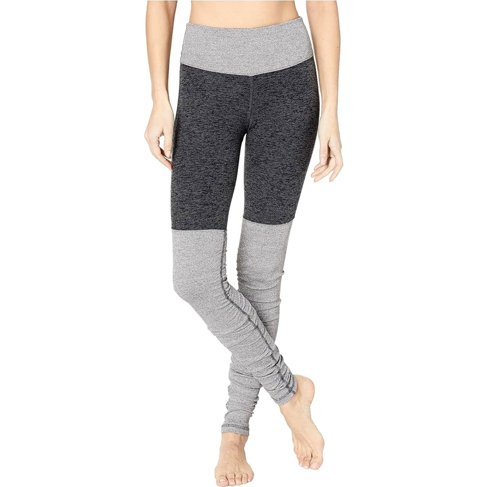 ALO YOGA Goddess Ribbed Leggings Sz S In Grey