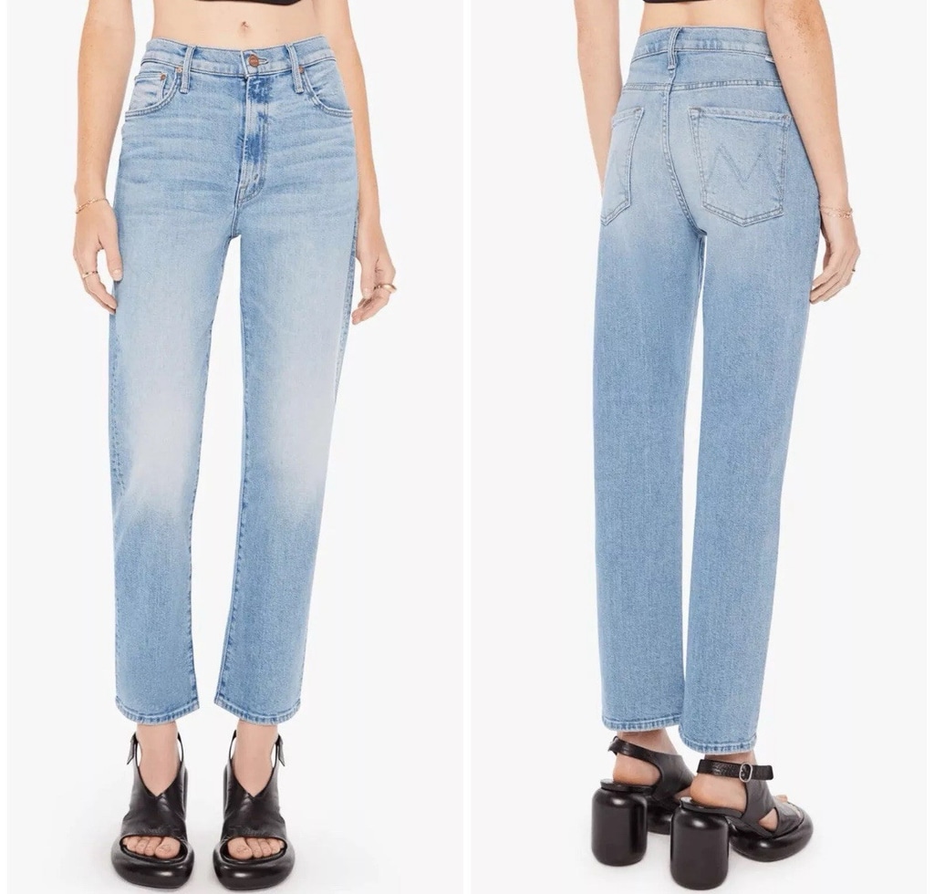 NWT MOTHER The Ditcher Zip Flood Straight Leg Jeans Sz:30