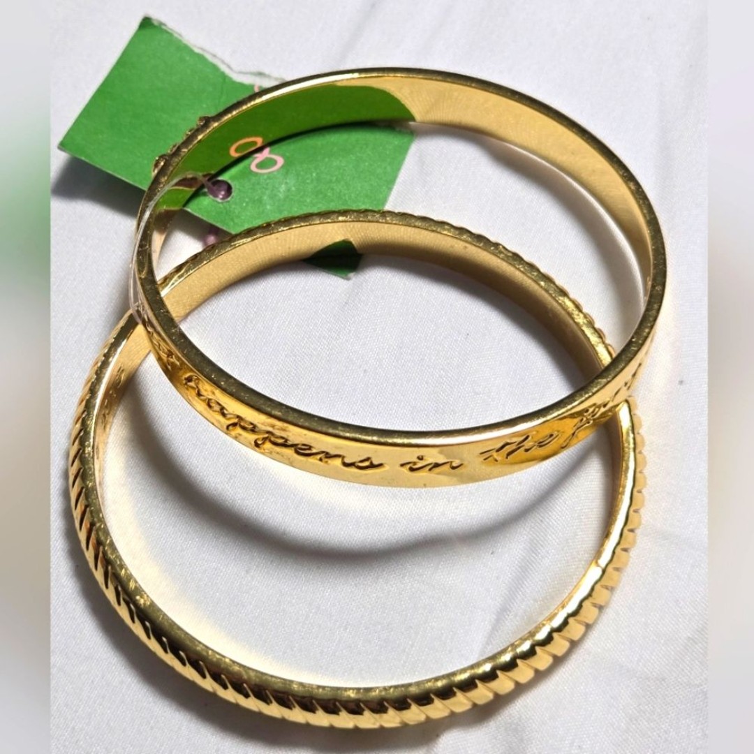 Lilly Pulitzer Gold Textured and Smooth Bangle Bracelets