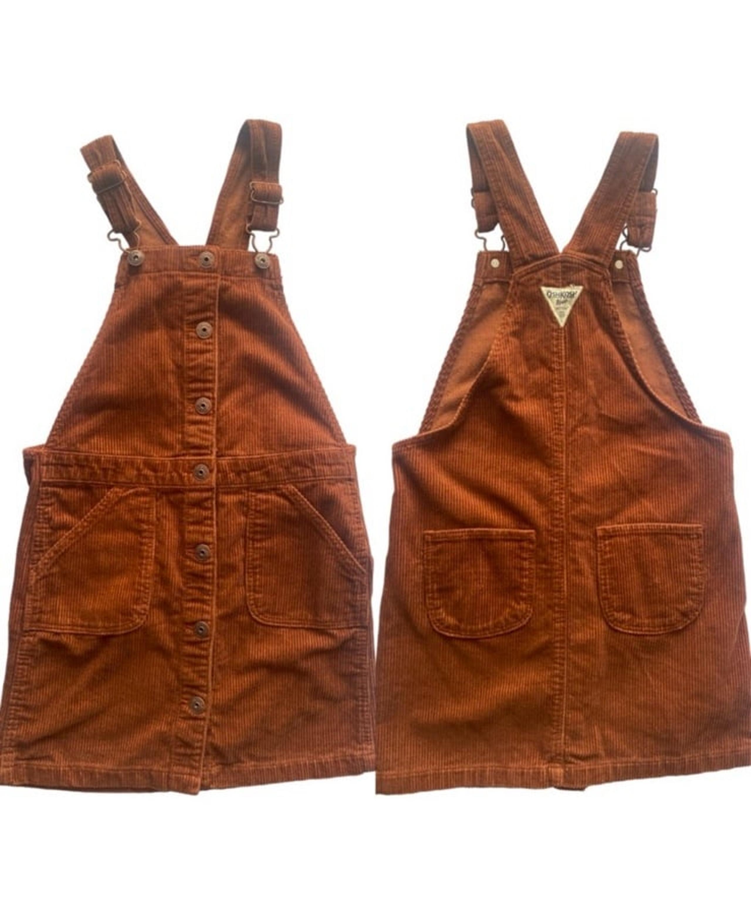 OshKosh B’gosh Rust Brown Corduroy Overalls Girl’s Dress Size 10