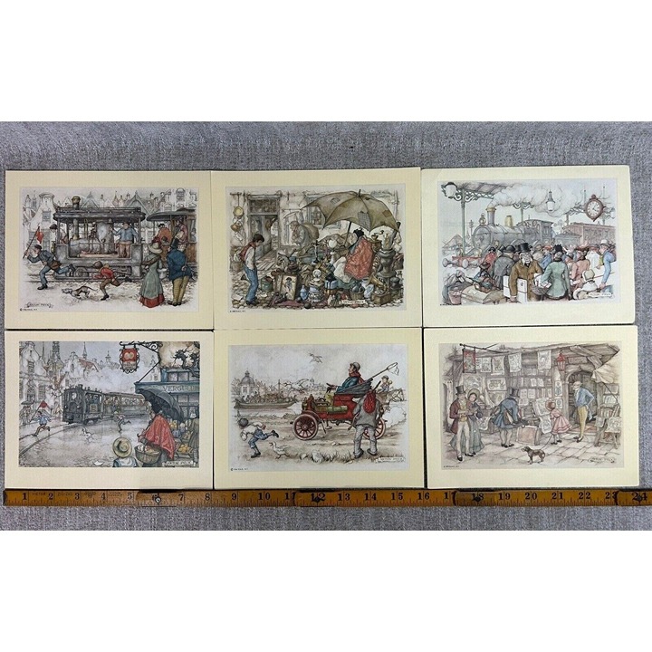Lot of 14 Anton Pieck 8x6 Art Prints - American Arts & Craft Inc 1966 D.A.C NY