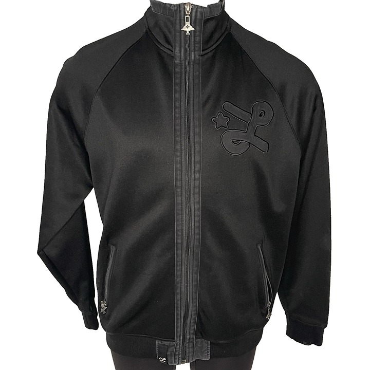 LRG Lifted Research Group Mens sz Large Zip Front Sweatshirt Light Jacket Black