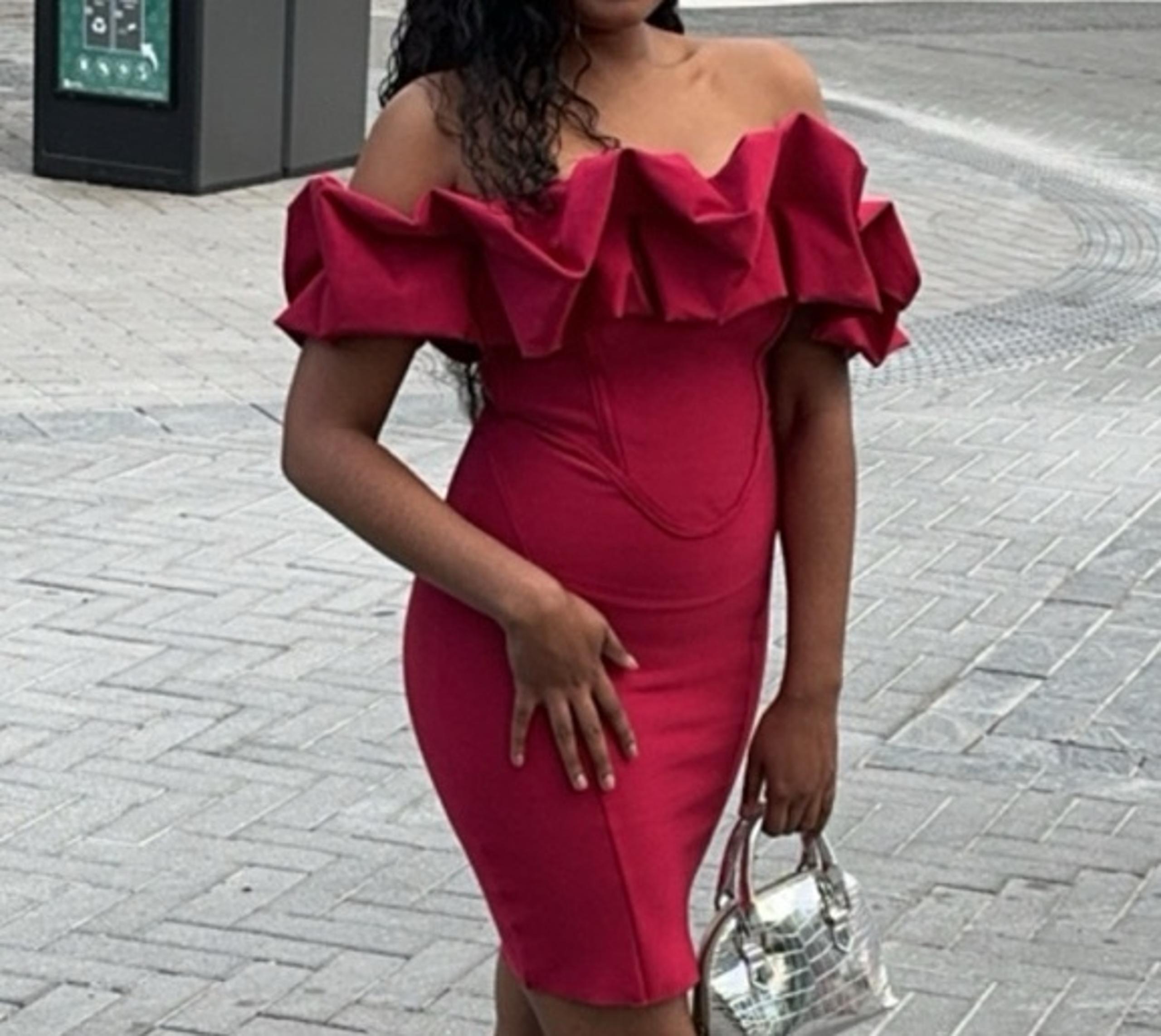 Red mini dress