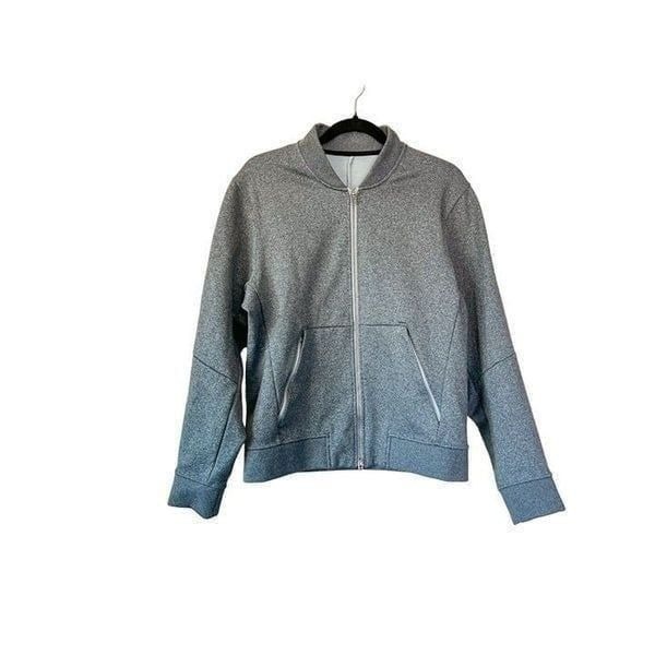 Lululemon Men's Gray Zip Up Bomber Jacket with Zipper Pockets Size Small