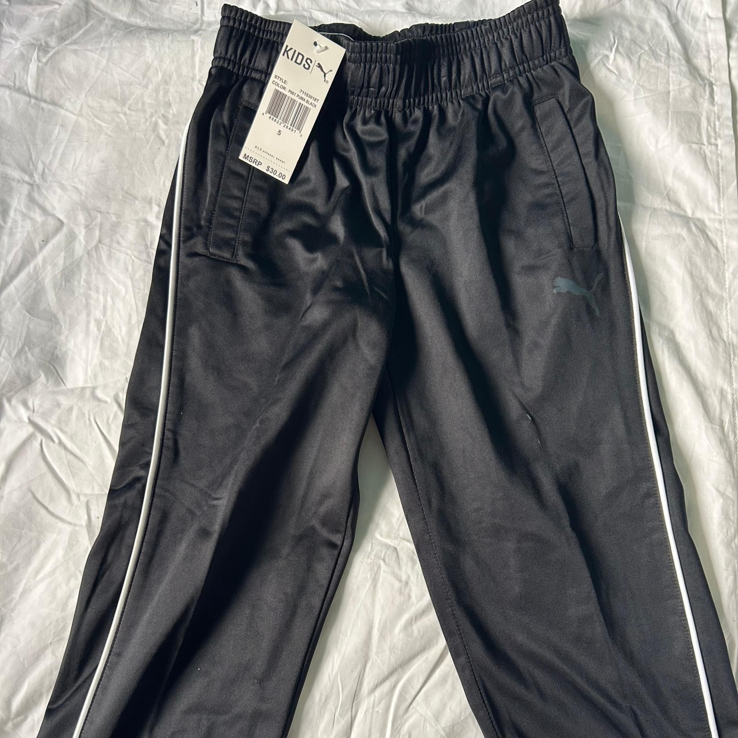 Kids Puma Black Athletic Pants