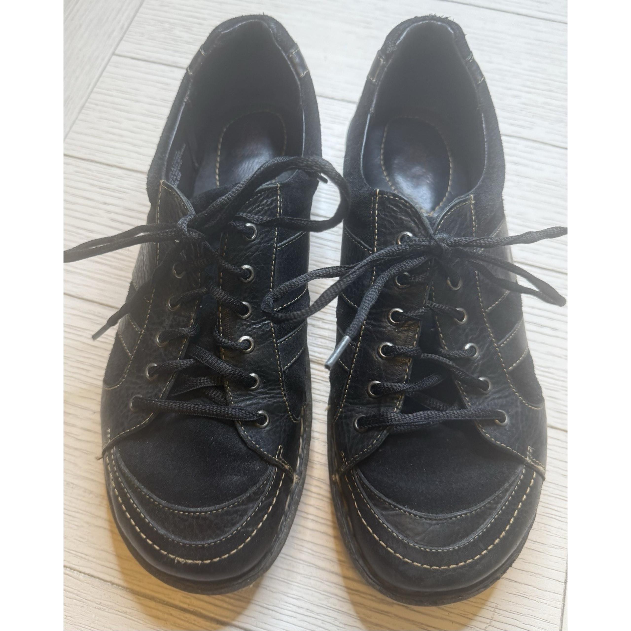 BORN Melissa Black Suede & Leather Oxford Sneaker Womens Size 11 Style W32112