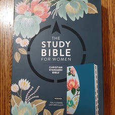 CSB Womens Study Bible Teal Flowers Leathertouch Like New
