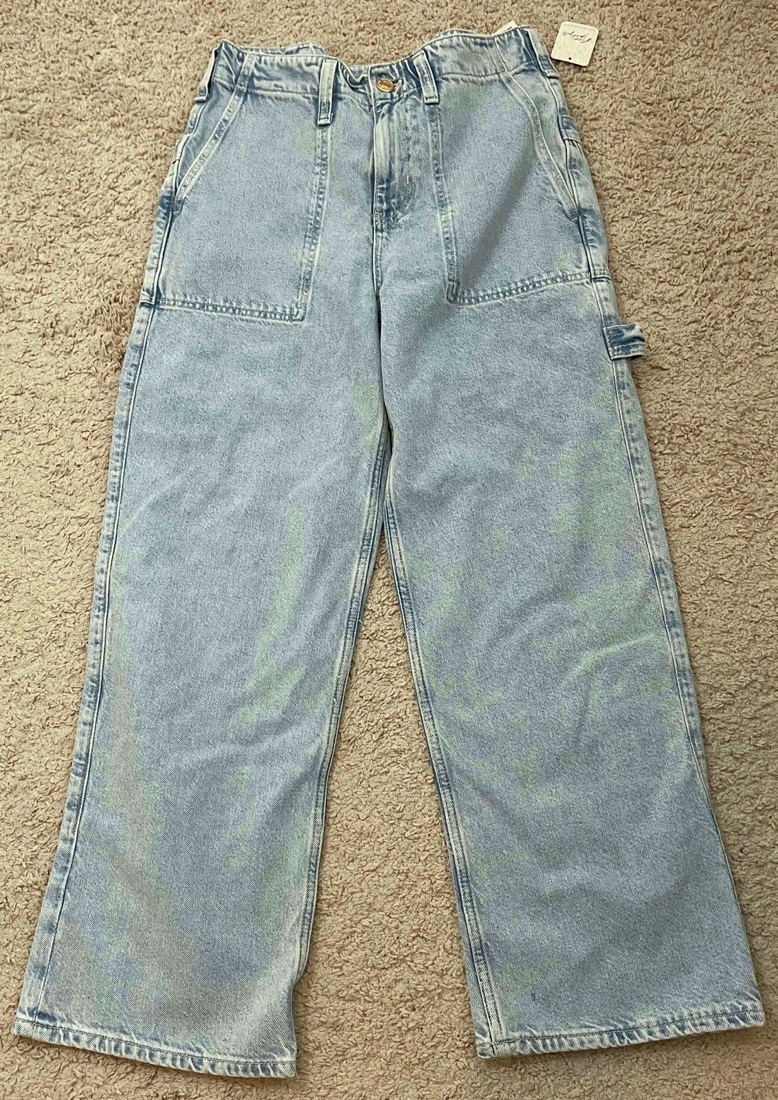 Free People We The Free Mid Rise Major League Cuffed Crop Pants Jeans 27 NWT