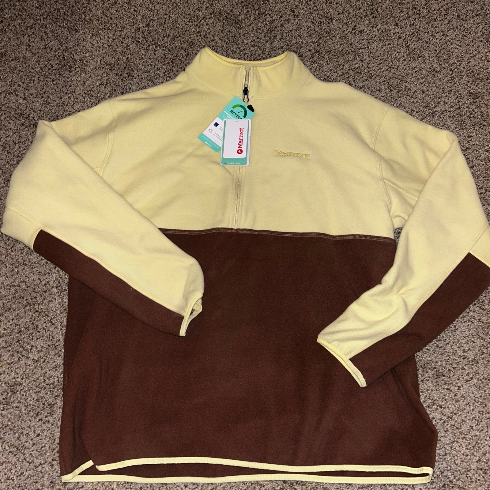 Marmot Fleece Jacket Mens XXL Wheat Rocklin Half Zip Pullover M12650 NEW 70