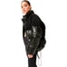 Good American Womens Faux Leather Short Puffer Jacket Sherpa Black 4 US XL