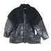 Good American Womens Faux Leather Short Puffer Jacket Sherpa Black 4 US XL
