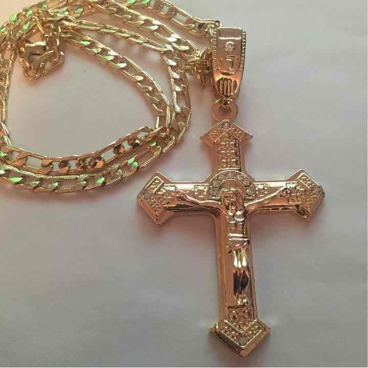 14K Gold Cross with 26 Necklace Big